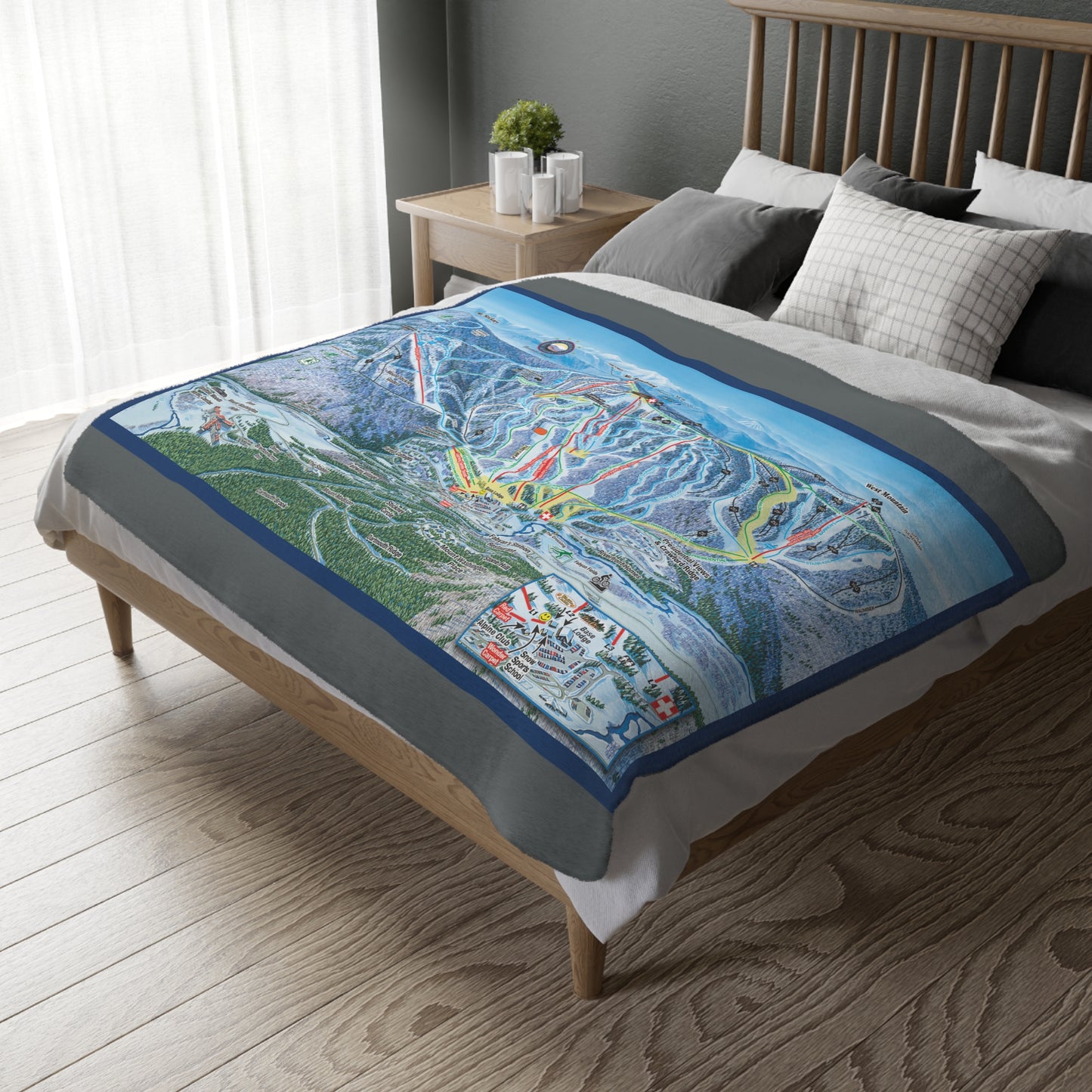 RIDE / Bretton Woods Snowboarding Velveteen Microfiber Blanket (Two-sided print)