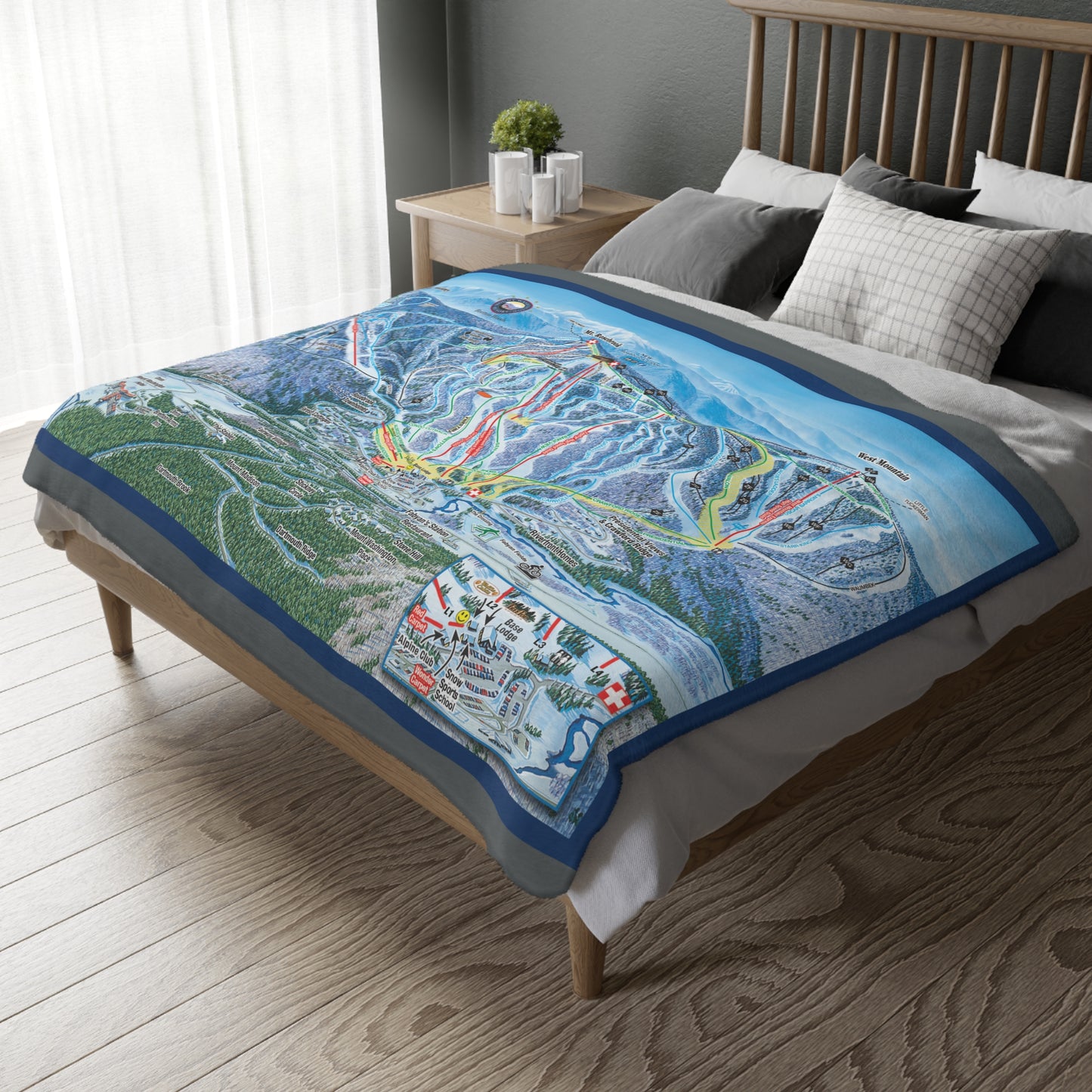 RIDE / Bretton Woods Snowboarding Velveteen Microfiber Blanket (Two-sided print)