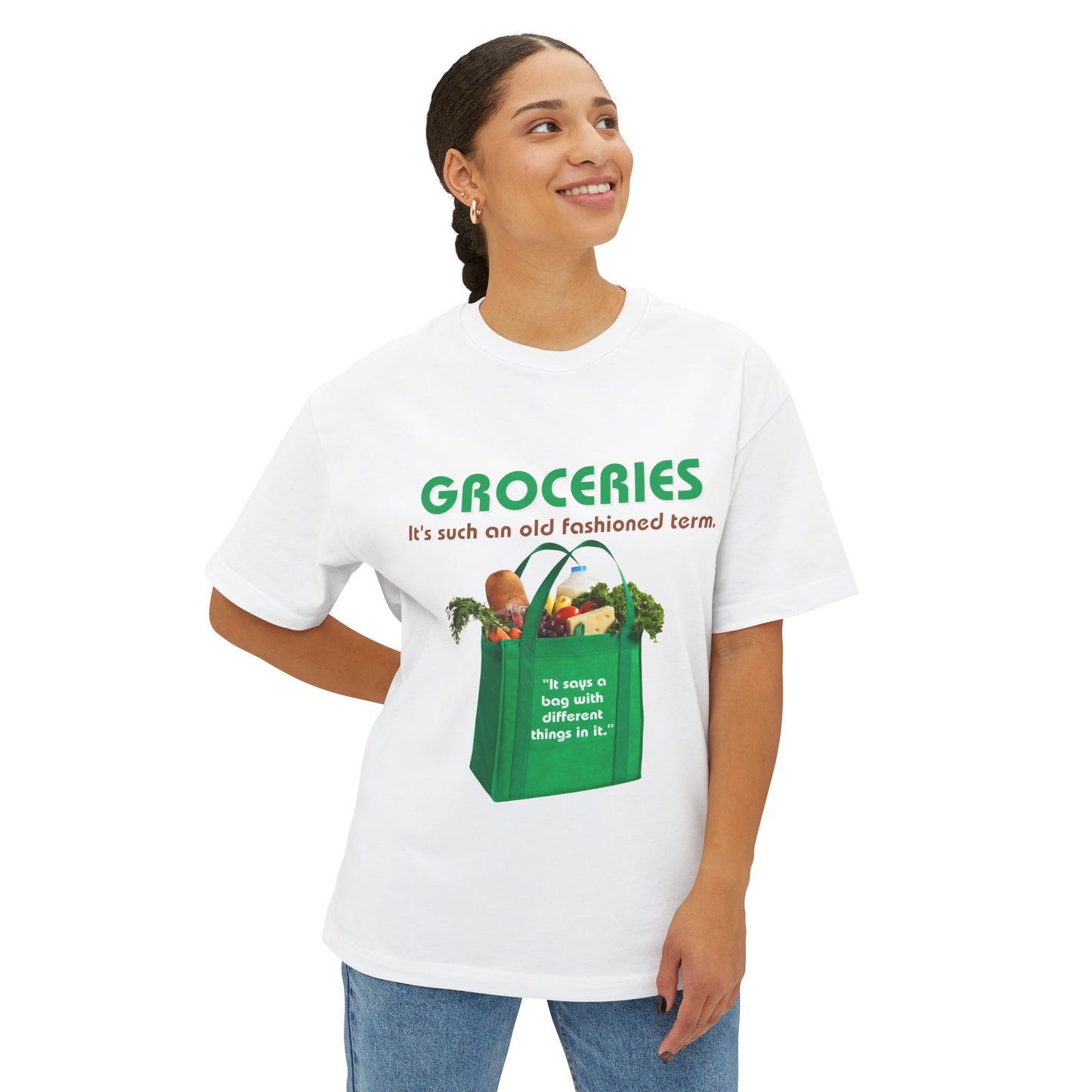 Groceries Unisex Oversized Boxy Tee