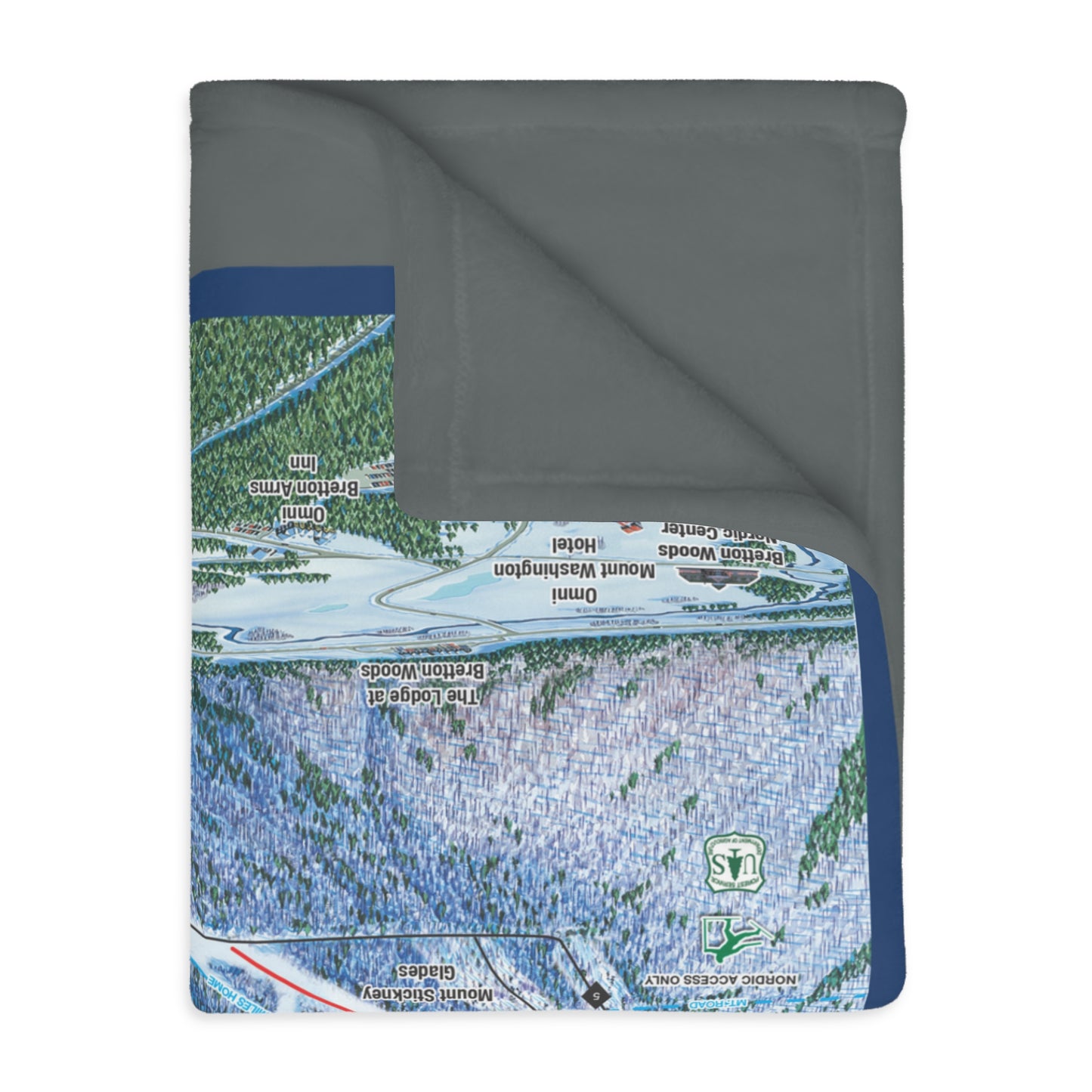 RIDE / Bretton Woods Snowboarding Velveteen Microfiber Blanket (Two-sided print)