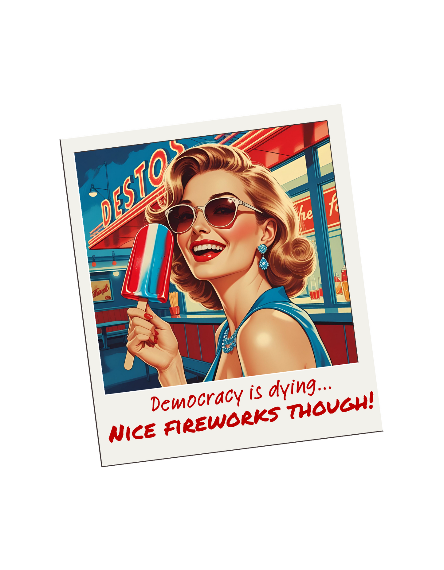 **"Nice Fireworks Though" Cropped Tee – Dystopia Never Looked So Good