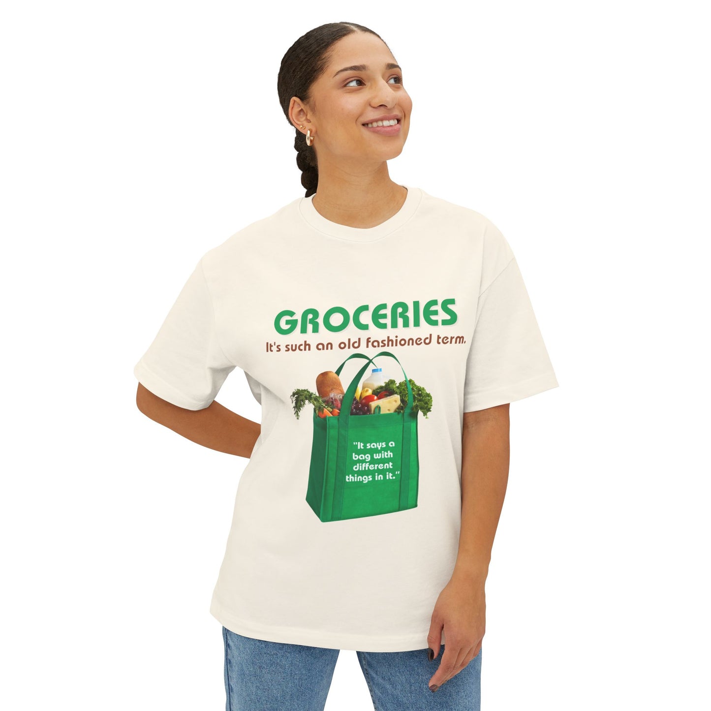 Groceries Unisex Oversized Boxy Tee