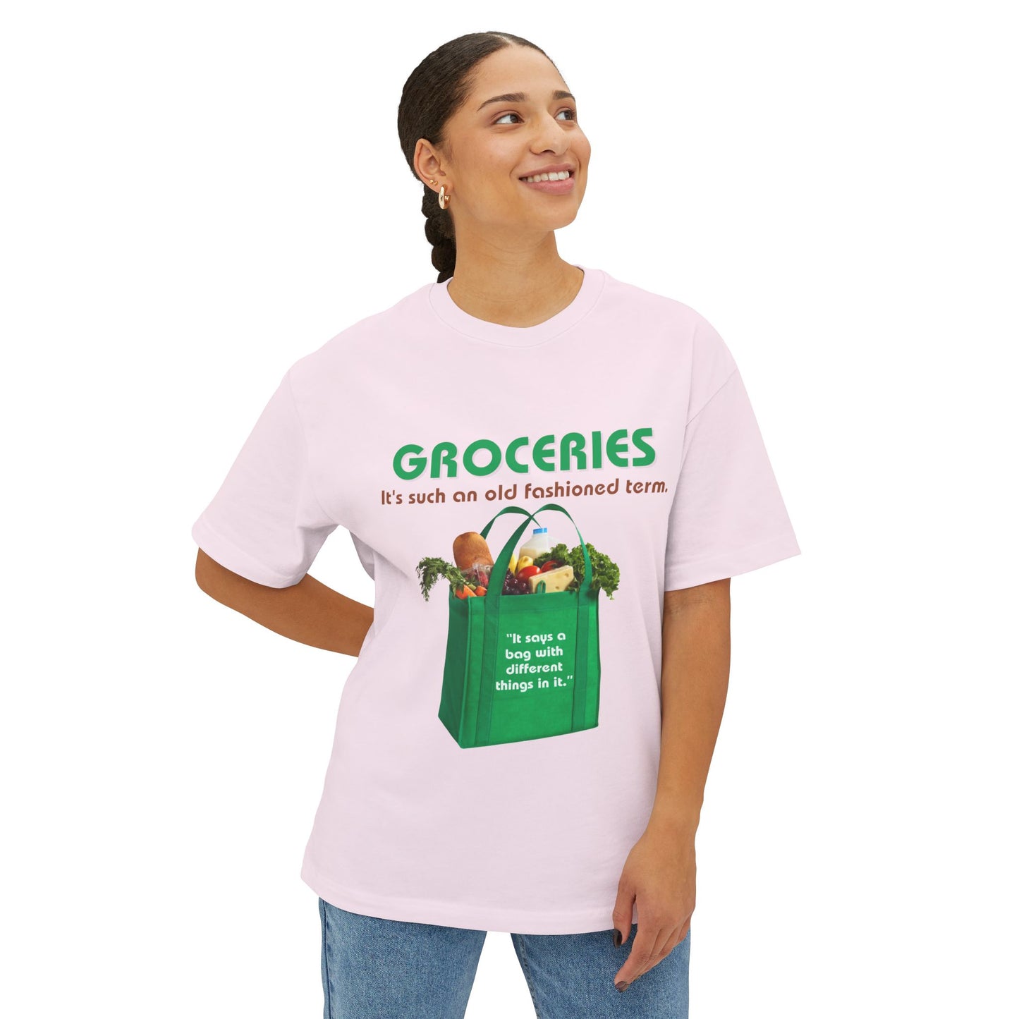 Groceries Unisex Oversized Boxy Tee
