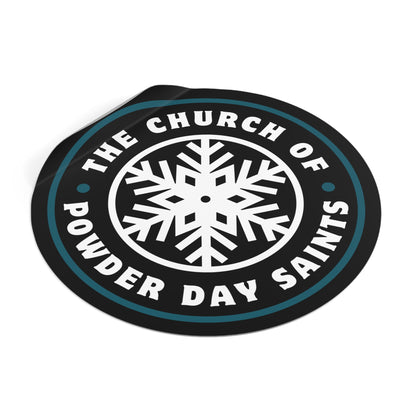 Powder Day Round Vinyl Stickers