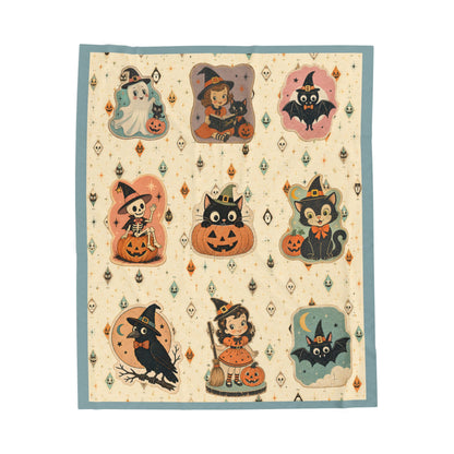 Vintage Halloween Kitsch Throw Blanket