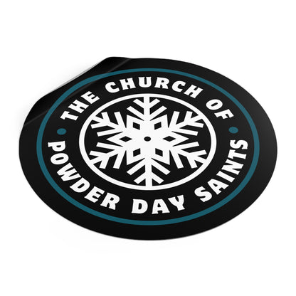 Powder Day Round Vinyl Stickers