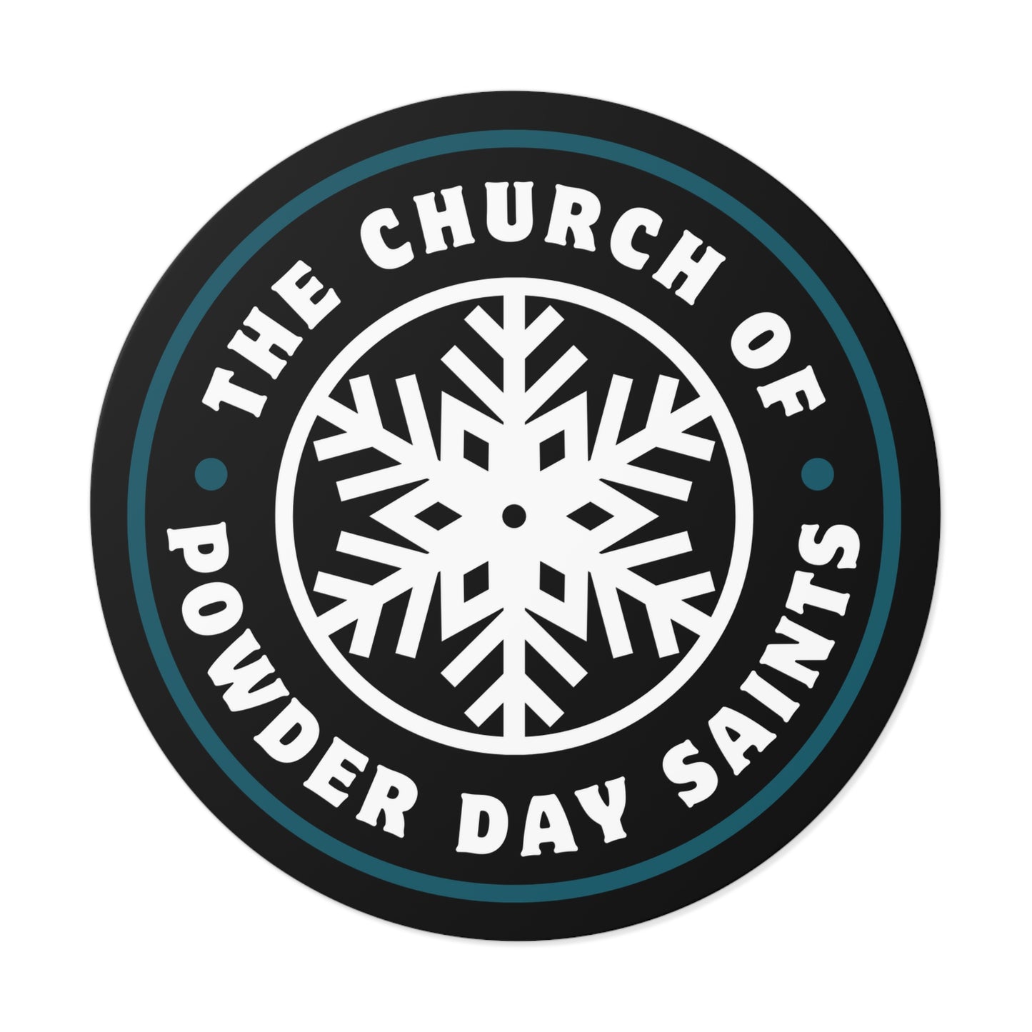 Powder Day Round Vinyl Stickers