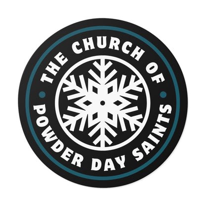 Powder Day Round Vinyl Stickers