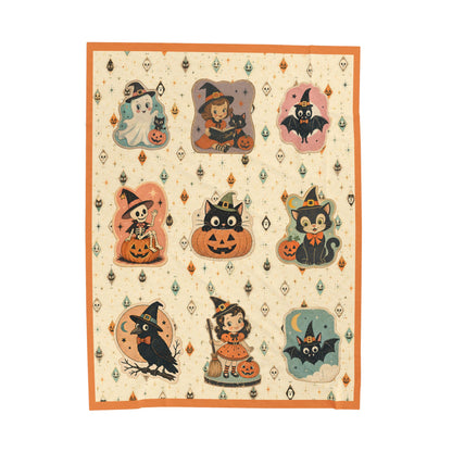 Vintage Halloween Kitsch Throw Blanket