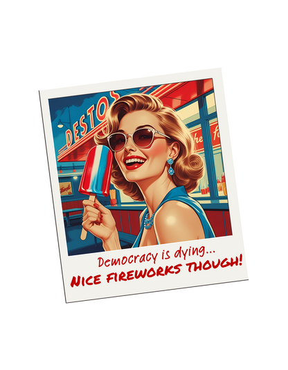 **"Nice Fireworks Though" Cropped Tee – Dystopia Never Looked So Good