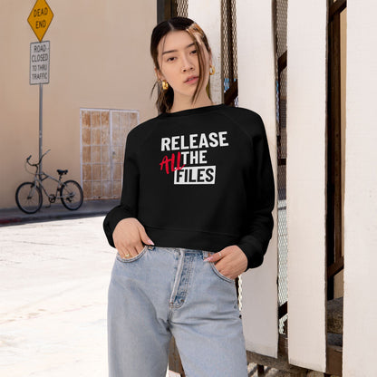 RELEASE ALL THE FILES Women's Cropped Fleece Pullover