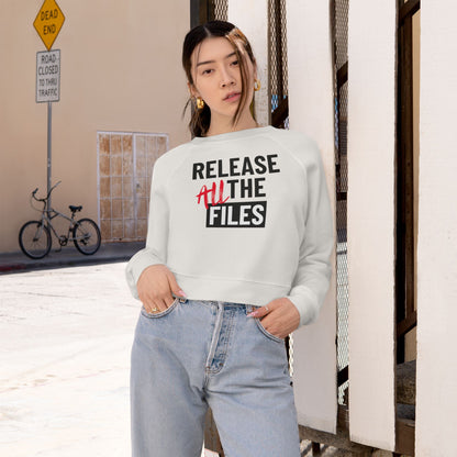 RELEASE ALL THE FILES Women's Cropped Fleece Pullover