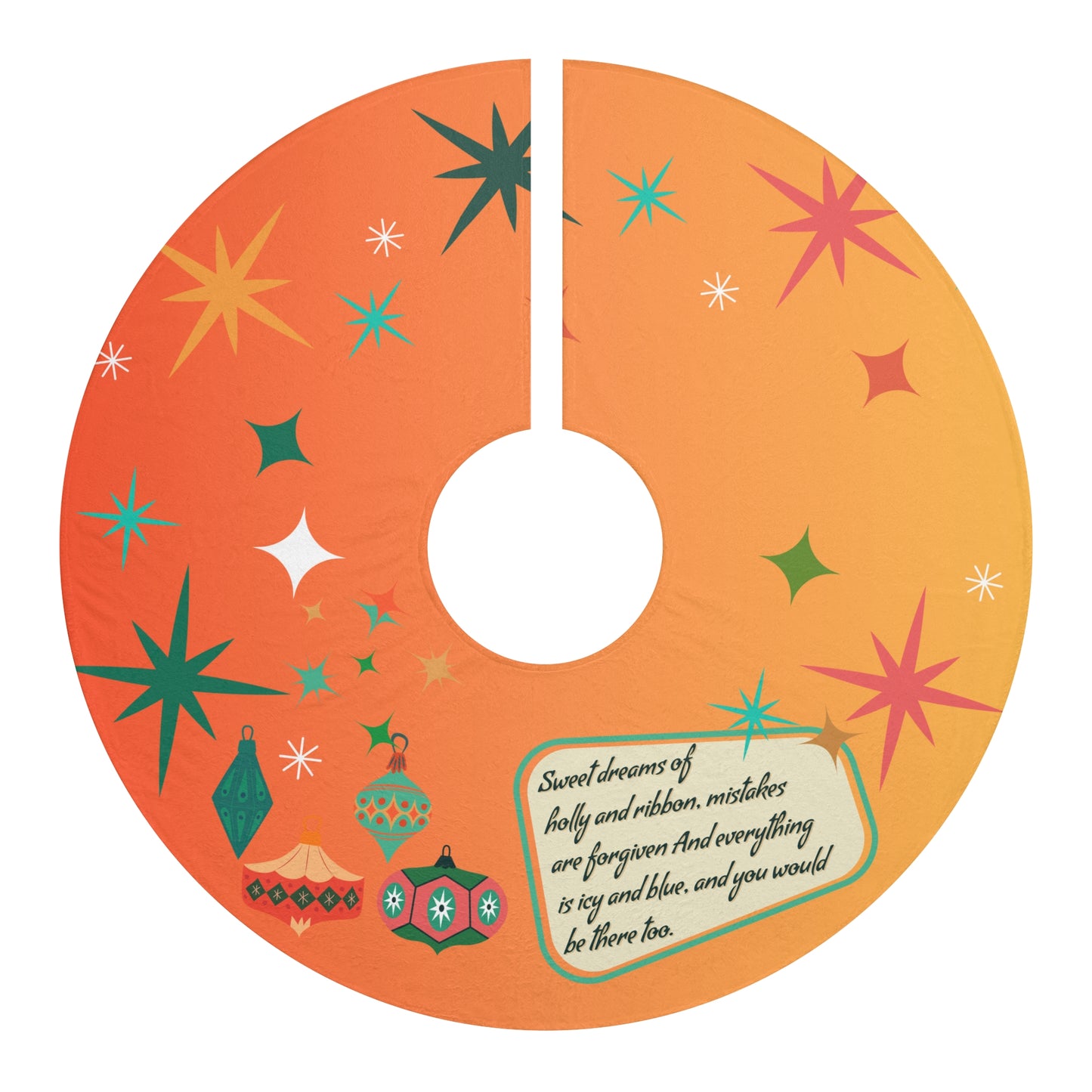 Mid Century Swiftie Christmas Tree Skirt Orange