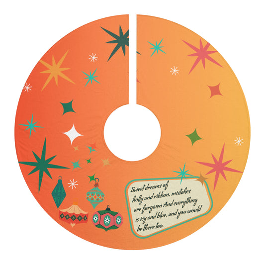 Mid Century Swiftie Christmas Tree Skirt Orange