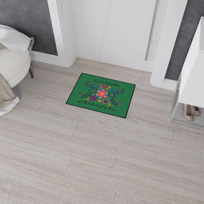 Floral Floor Mat. "If you're homophobic, GTFO of my house." Heavy Duty Floor Mat