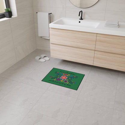 Floral Floor Mat. "If you're homophobic, GTFO of my house." Heavy Duty Floor Mat