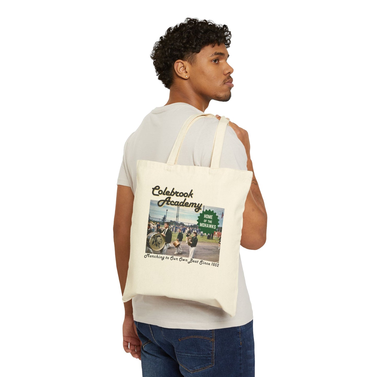 Vintage Colebrook Academy Canvas Tote Bag