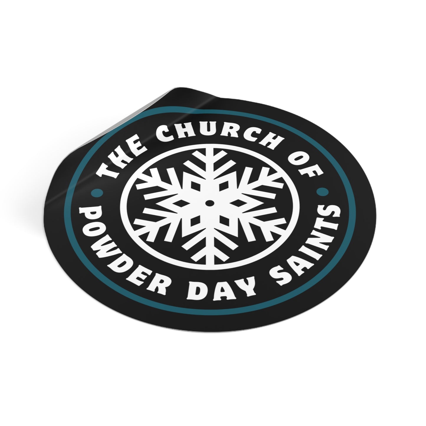 Powder Day Round Vinyl Stickers